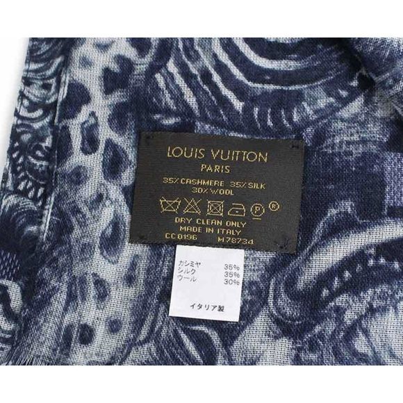 ❌❌ LOUIS VUITTON Cashmere/Silk/Wool Chapman Brothers Stole Blue Monogram LV - Picture 7 of 11